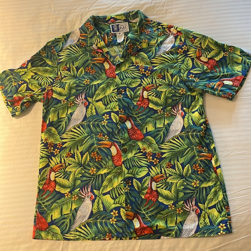 Styled by RJC LTD Made in Hawaii Toucan Parrot Jungle Shirt Short Sleeve